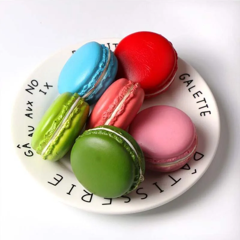 Colorful Macarons Key Pendant Donut Fake Bread French Sandwich Dessert Model 030 Y