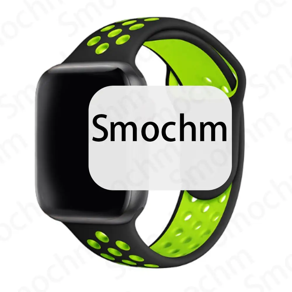 Smochm водонепроницаемый IWO 12 Смарт-часы 5 серии Bluetooth 44 40 мм 1:1 MTK2502 Smartwatch телефон IWO12 для Apple iOS iPhone Android - Цвет: Black Black Green