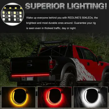 

1 Piece 48-Inch 372LED Truck Tail Tailgate Light Bar 3Row Reverse Brake Turn Signal Lamp Tailgate Light Bar