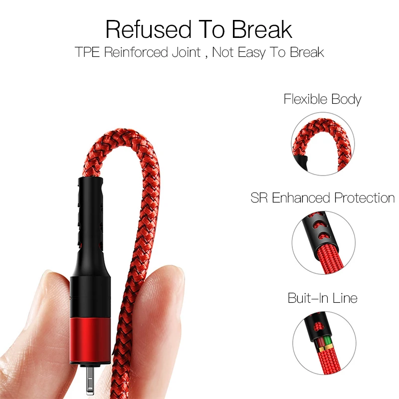 Nohon 5A 3 в 1 USB кабель для iPhone зарядное устройство быстрой зарядки с разъемом Micro Type C