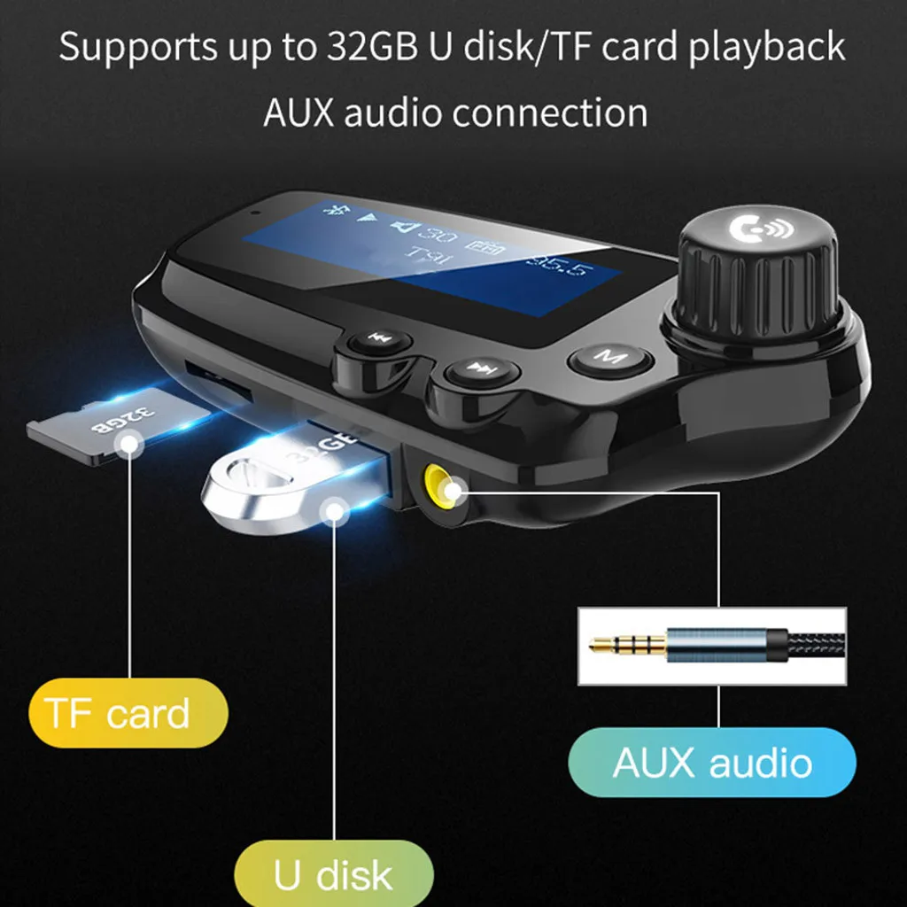 Usb Автомобильное зарядное устройство Bluetooth fm-передатчик Qc Быстрая зарядка 3,0 MP3-плеер для Xiaomi samsung Iphone huawei Qc3.0 зарядное устройство# N