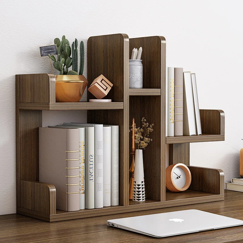 

Simple Desktop Solid Wood Bookshelf Shelf Modern Home Student Storage Small Book Shelf Office Creative Desk Bookcase Floor Type
