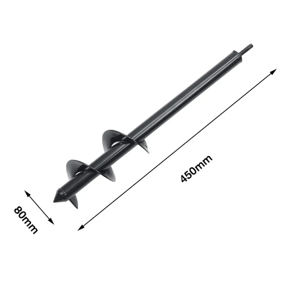 

8x45cm Garden Auger Earth Planter Drill Bit Post Hole Digger Earth Planting Auger Drill Bit for Electric Drill - 8x45cm