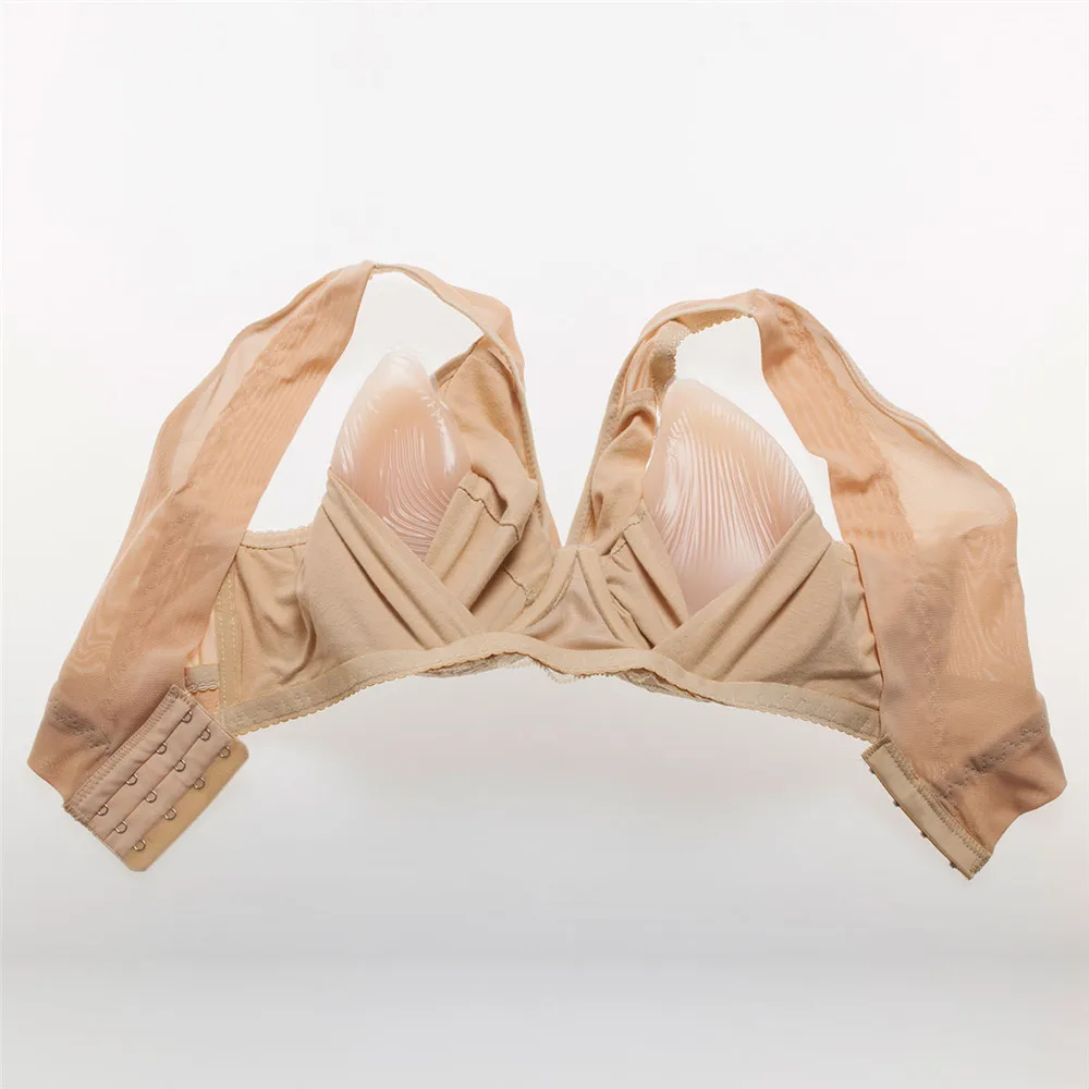 Breast and Bra Set 500g/pair Classic Spiral Silicone Boobs+High Quality Lace Cotton Pocket Bra) Mastectomy Fake Boobs Breast Form Bra Set - Цвет: Breast and Bra Set
