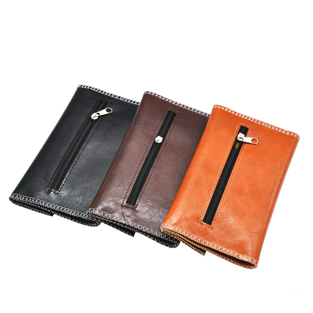 

PU cigarette bag length 230MM tri-fold with zipper leather cigarette case for 78mm paper holder tobacco wallet bag wallet