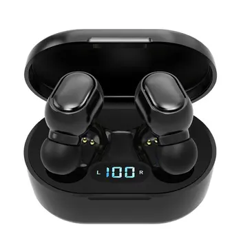 

E7S TWS Wireless Earphones Bluetooth Noise Cancelling Waterproof LED Display Screen In-ear Headset Stereo Earbuds Black White