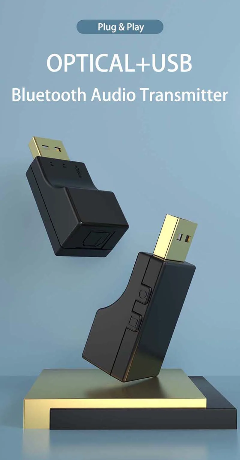 2-в-1 Беспроводной аудио адаптер передатчик USB низкую задержку передачи для ТВ