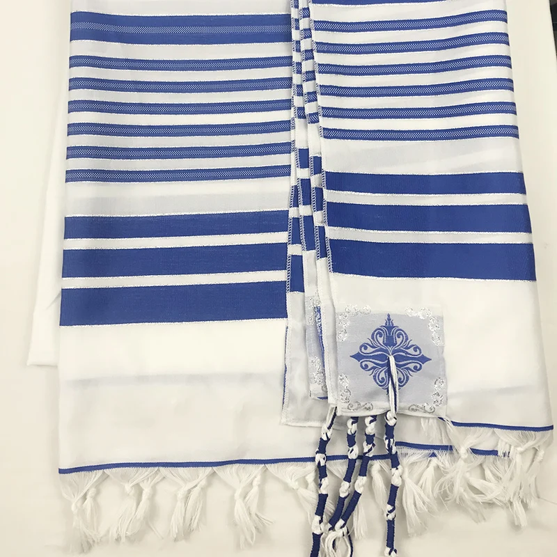 Tallit Scialle Preghiera Da Israele - XL 182x91 Cm, Nome Signore Su 4 Angoli, Acrilico Poliestere - Foto 11