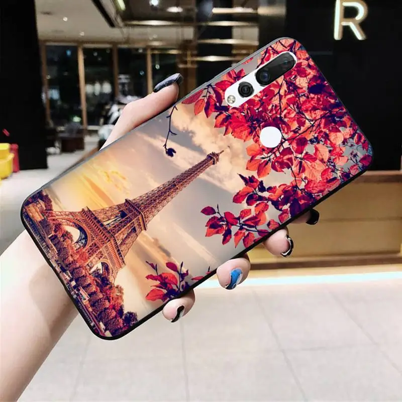 CUTEWANAN Paris Tháp Eiffel DIY In Hình Điện Thoại Ốp Lưng Dùng Cho Huawei Honor 30 20 10 9 8 8x 8c v30 Lite Xem Pro