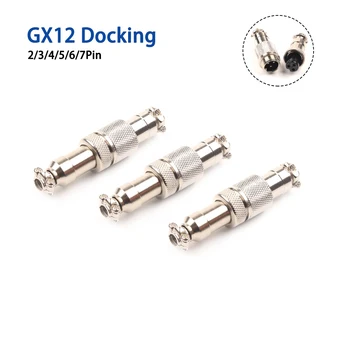 GX12 도킹 2 3 4 5 6 7 핀 암수 원형 패널 12mm 금속 항공 커넥터 버트 조인트, 항공 플러그 소켓, 1 세트