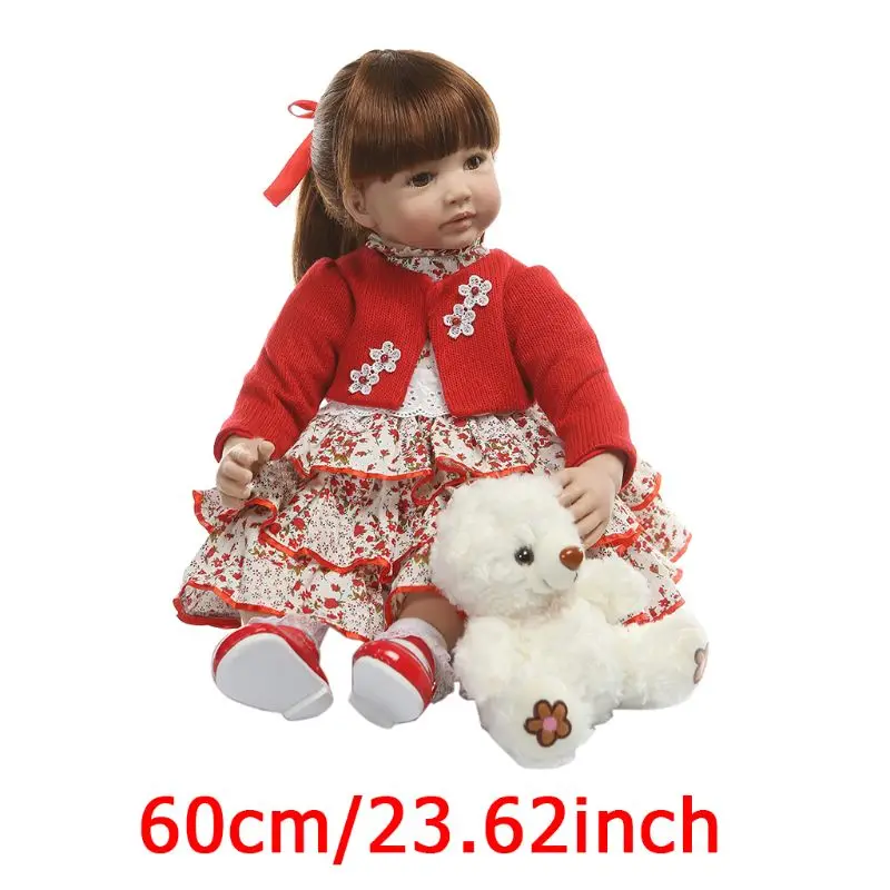 60 см Кукла реборн реалистичные силиконовые виниловые Новорожденные игрушки девочка принцесса одежда реалистичные ручной работы подарки на день рождения K4UE