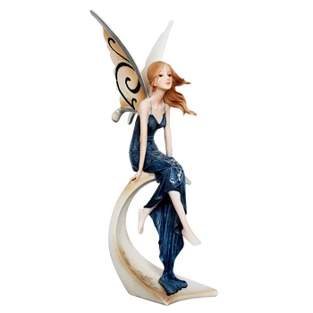 

European Beautiful Flower Angel Girl Figurines Resin Statues Home Decor Miniature Wedding Decoration TV & Movie Character Retro
