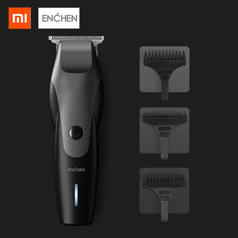 Xiaomi машинка для стрижки волос электрическая машинка для стрижки волос для мужчин машинка для стрижки бороды и усов; USB зарядка низкий уровень шума машинка для стрижки волос с 3 щетки для волос черного цвета 4