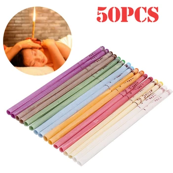 

50pcs/set Healthy Care Ear Candle Ear Treatment Ear Wax Removal Cleaner Ear Coning Treatment Indiana Therapy Fragrance Candling