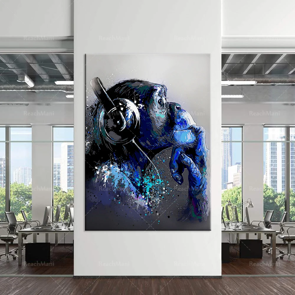 

Monkey art, monkey painting, monkey prints, monkey watercolor painting, jungle nursery art, ape art, wild animal art poster