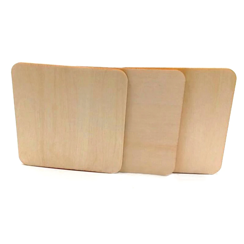 100pcs Natural Square Wooden Slices Log Square Chips DIY Wood Craft Supplies for Sand Table Model Model Making Courtyard Decor