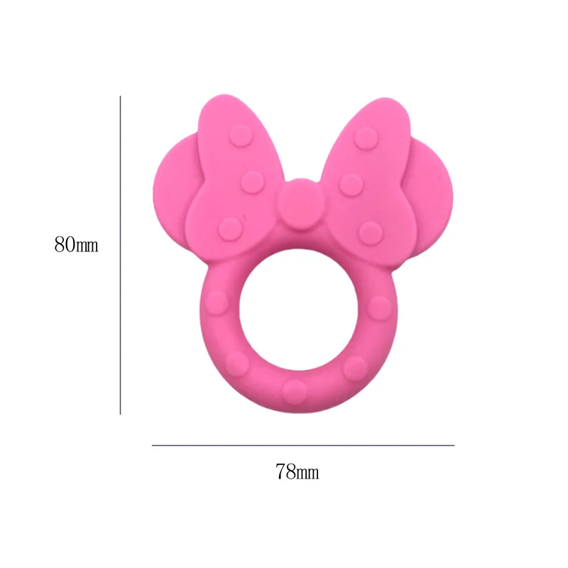1pcs Mouse Baby Teething Food Grade Cartoon Silicone For Necklaces Baby Teether Toy Nursing Gifts 6