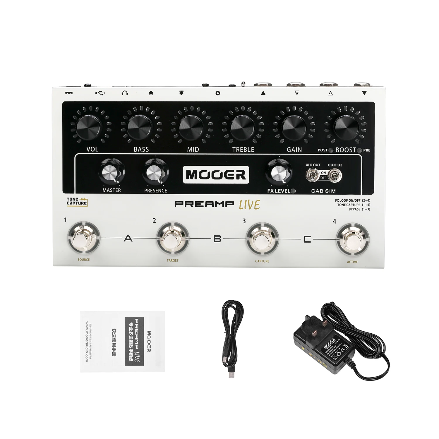 MOOER предусилитель LIVE звуковая карта цифровой педаль предусилителя Preamplifier12