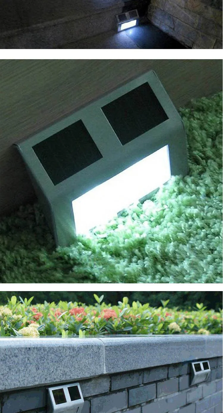 Крест-граница для 2LED нержавеющей стали Солнечный свет лестницы Солнечная декоративная лампа солнечная изгородь настенный светильник для двора