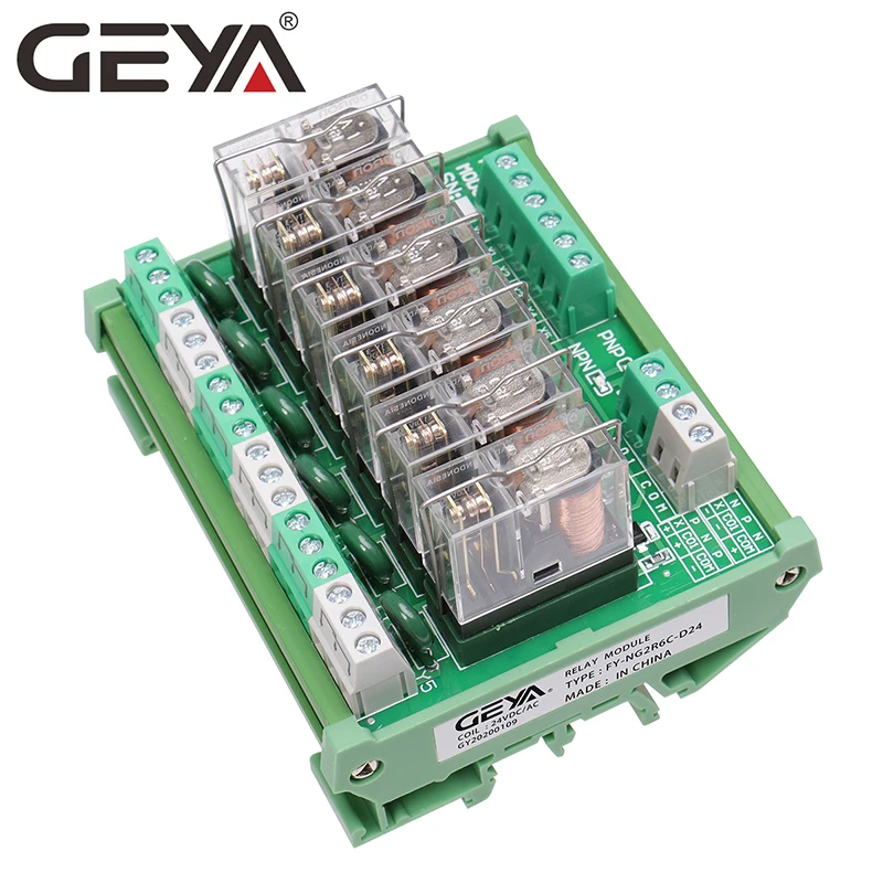 GEYA NG2R 6 канальный Omron релейный модуль 5 в 12 В 24 230 релейная плата PLC управление