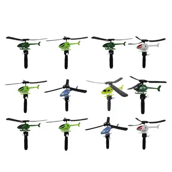 

12 Pcs Handle Pull Aircraft Mini Flying Helicopter Toy Goodie Bag Fillers Gift