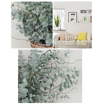 

Artificial Simulation leaf Eucalyptus Fake Flower Plant Simulation Grass Green