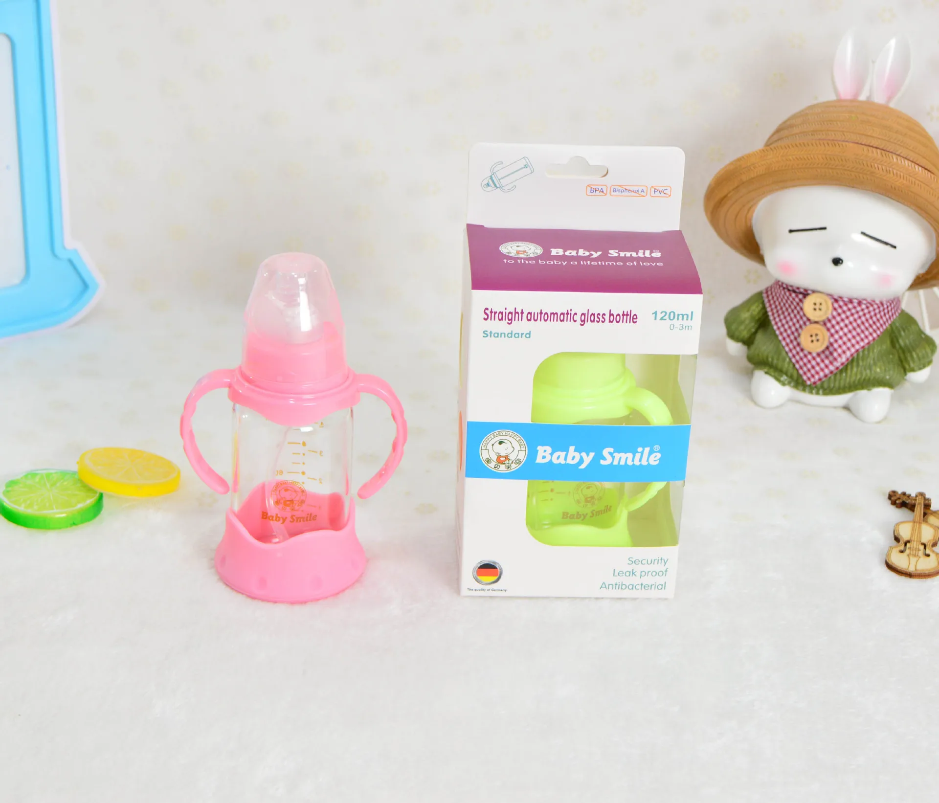 

Infant Crystal Diamond Glass Feeding Bottles 120ml Standard Mouth by Newborn Baby Feeding Bottle Pacifier Temperature Base Explo