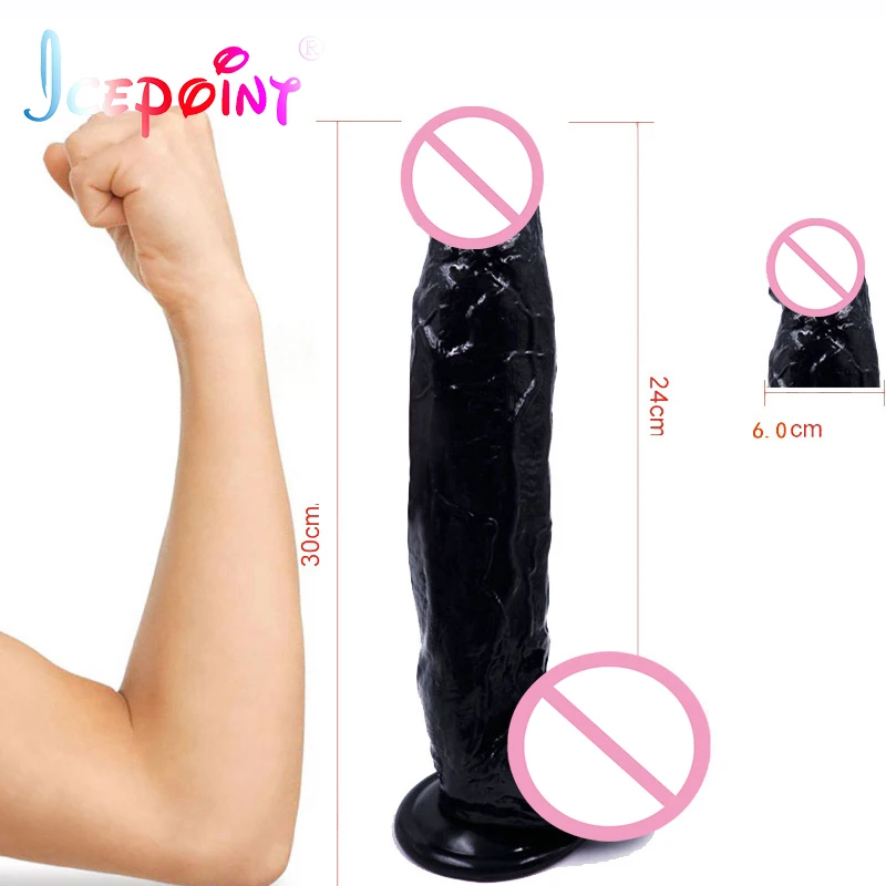 30*6cm Big Black Dildos Realistic Gode Huge Horse Dildo Vibrators Female Large Penis Giant Sex Dildos Suction Cup Toys For Women