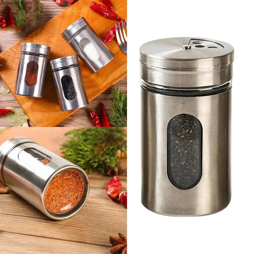 

Seasoning Spice Storage Box Condiment Bottles Silver Shaker 100ml Jars Kitchen Tools