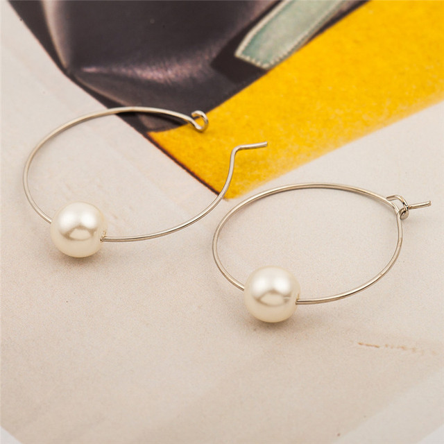 Korea New Fashion Gold Silver Color Cross Crystal Drop Earrings for Women Elegant Cute Pearl Earrings Brincos Jewelry