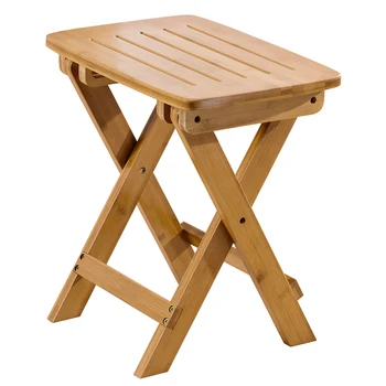 

Folding stool portable home solid wood outdoor chair change shoe bench small bench Mazar plastic space