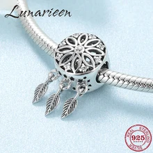 Новинка, 925 пробы, серебряный, модный, полый, Ловец снов, Круглый, сделай сам, бисер, подходит для оригинала Pandora, браслет, ювелирное изделие