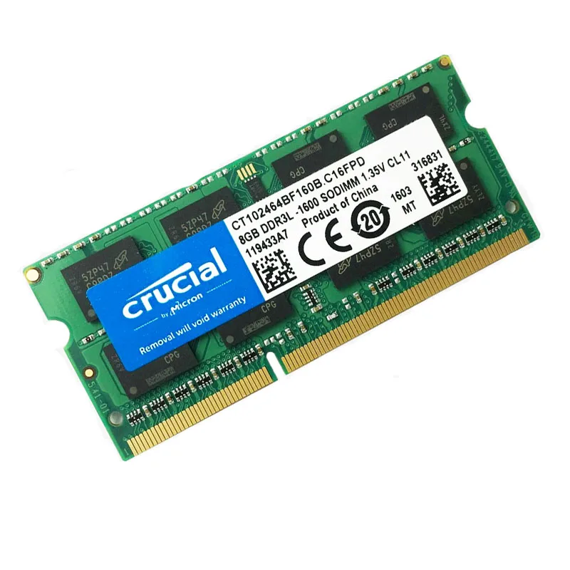 Crucial RAM SO DIMM DDR3 DDR3L 8 GB 4GB 1333MHZ 1066MHz 1600 SODIMM 12800S 8500S 10600S 1 35 V для телефона | Компьютеры и