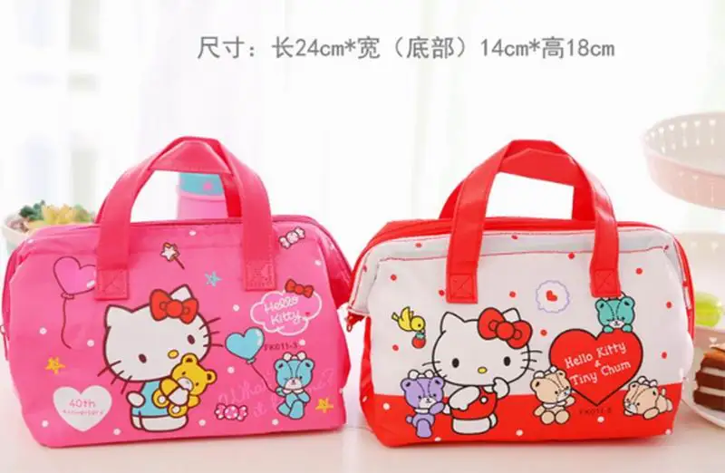 Hello kitty красивый Ланчбокс сумка женская детская переносная дорожная термо-сумка для ланча охладитель свежая изоляция плюшевый рюкзак