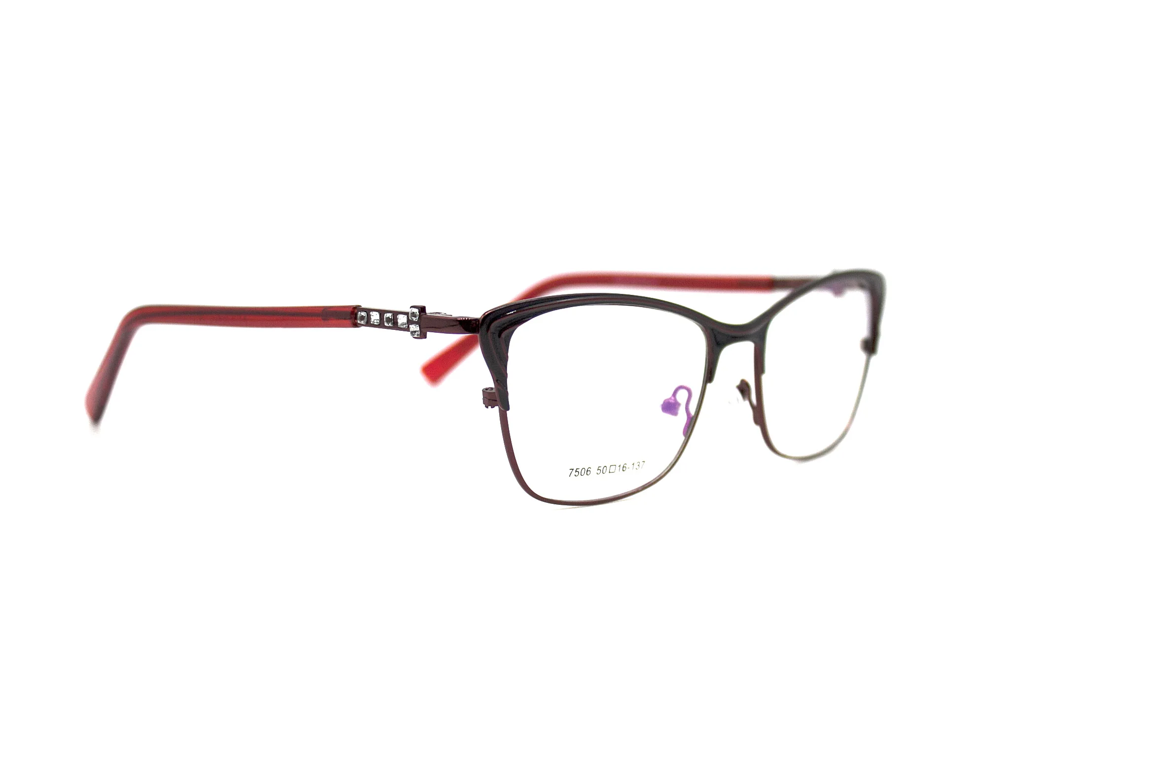 Red LuckTime Fashion Alloy Women Glasses Frame Classic Retro Myopia Glasses Frame Women Lucky Time Optical Eyeglass frames#7506 - Frame Color: Red