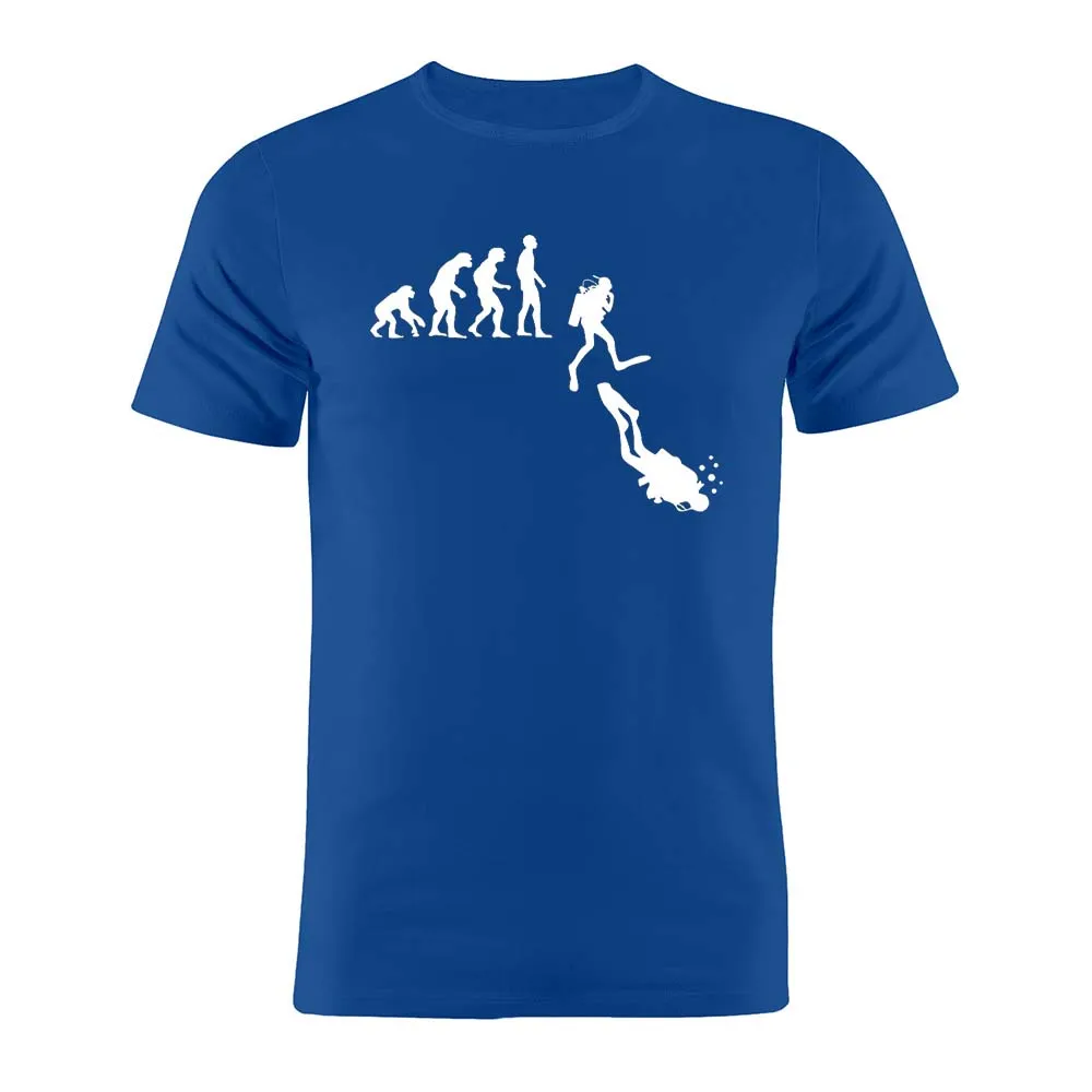 100% Cotton Unisex T Shirt Homo Sapiens Evolution Scuba Diving Edition Silhouette Gift Tee