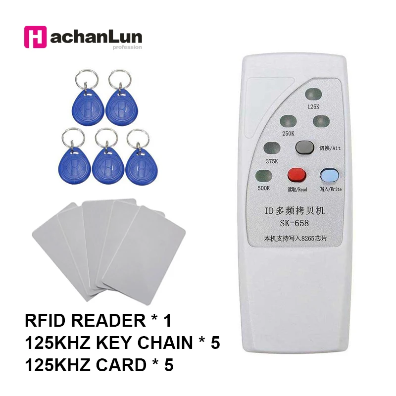 RFID карта доступа писатель 5PCSID карта+ 5PCSID брелок набор считыватель ручной ID Дубликатор 125 кГц ID ридер