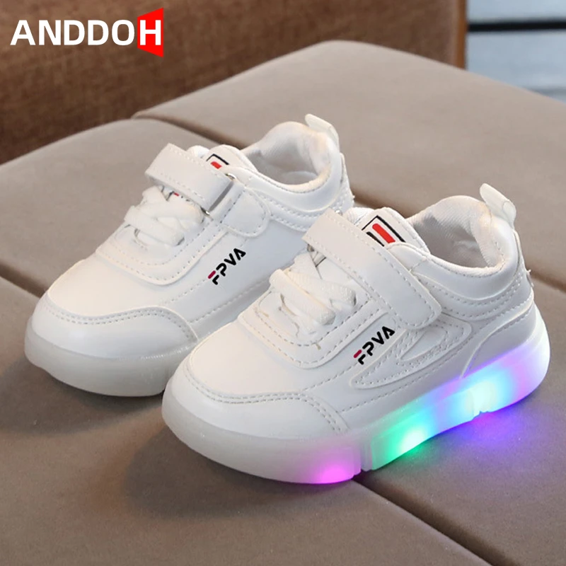 Zapatillas de deporte con suela luminosa para bebé, zapatos para correr, luces Led, talla 21 30| | - AliExpress
