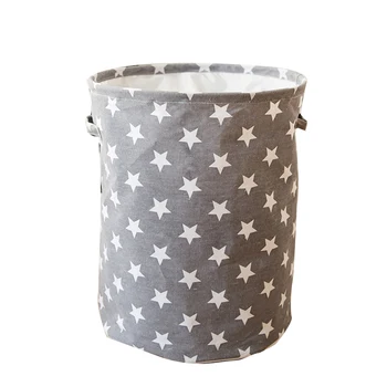 

Saving Space Portable Household Organizer Laundry Basket Bucket Home Large Box Storage Foldable Collapsible Star Pattern Toys