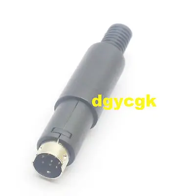 

DHL/EMS 200 pcs 8 Pin Mini DIN Male Plug S-video Connector plastic handle black head M -h2