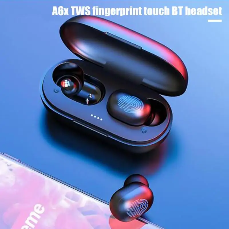 A6x TWS сенсорная bluetooth-гарнитура с отпечатком пальца HD стерео Беспроводная гарнитура с шумоподавлением Игровые наушники t для iPhone Xiaomi