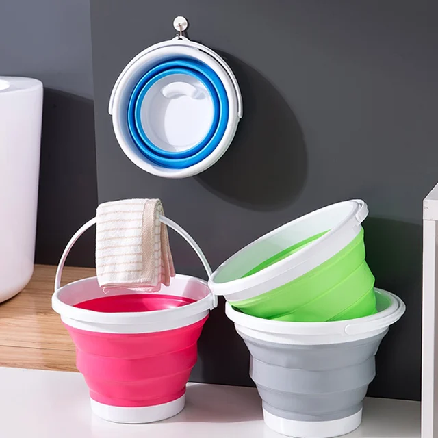 US $8.30 New Foldable Silicone Bucket Collapsible Basin Bowl for Travel Camping Hiking Fishing NE