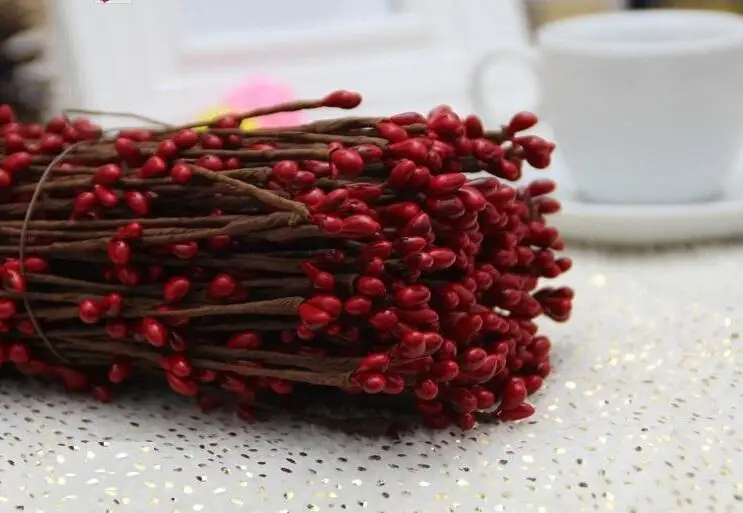 red 40 см diy pretty pip стебель с ягодами для цветочных рукоделия Свадебная Декоративная гирлянда Аксессуары - Цвет: red