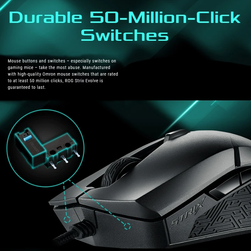 ASUS Strix Evolve 7200 dpi RGB с подсветкой эргономичные Проводные оптические Игры мышь USB компьютерная мышь геймер мыши для компьютера ноутбука
