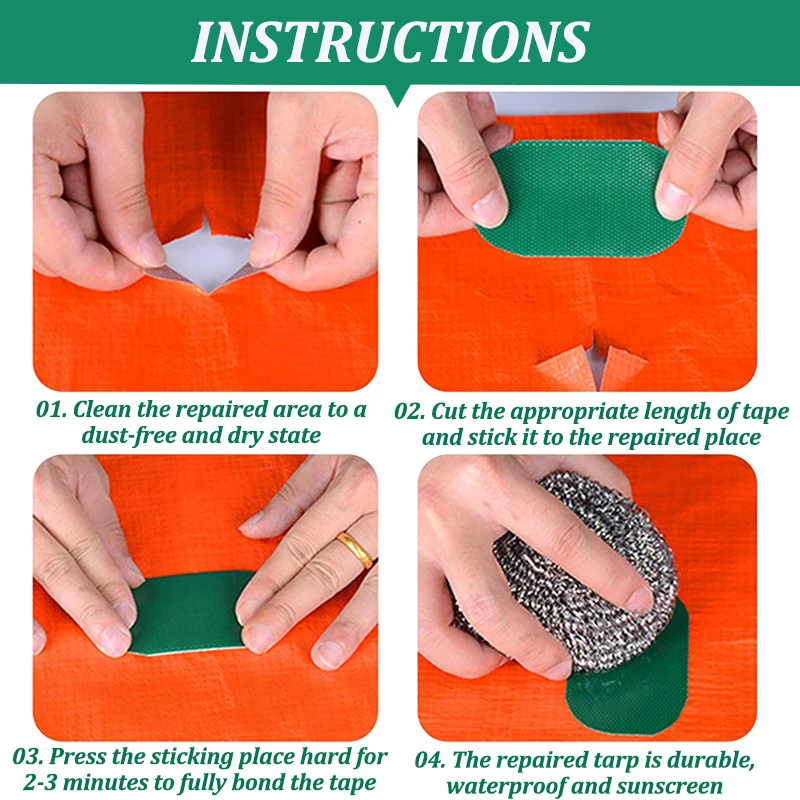 방수 PVC 텐트 수리 테이프, 방수 방수포 접착 테이프, 야외 차양 수리 테이프, 검메드 테이프 필름 수리 페이스트