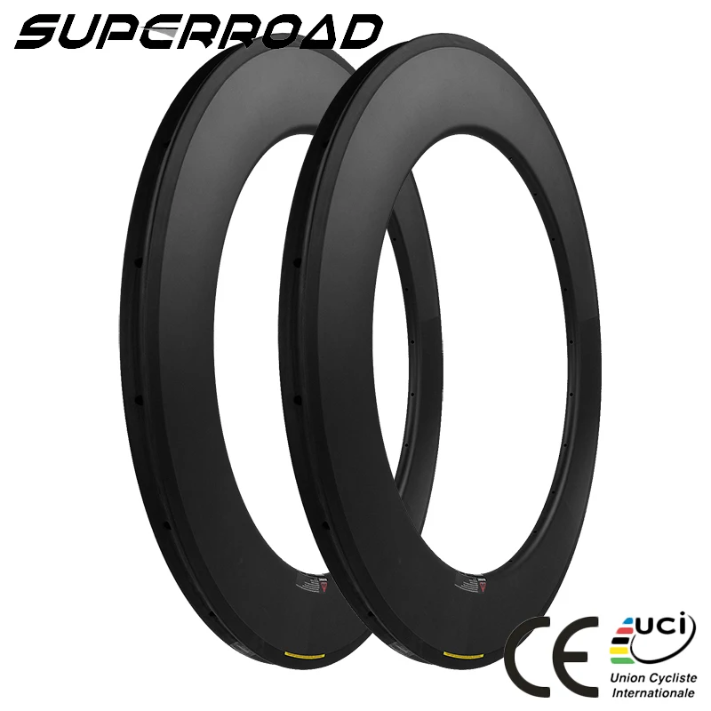 Special Price 700C 25mm Wide 75mm Deep Carbon Road Bike Tubular Rims With Basalt Brake | Спорт и развлечения