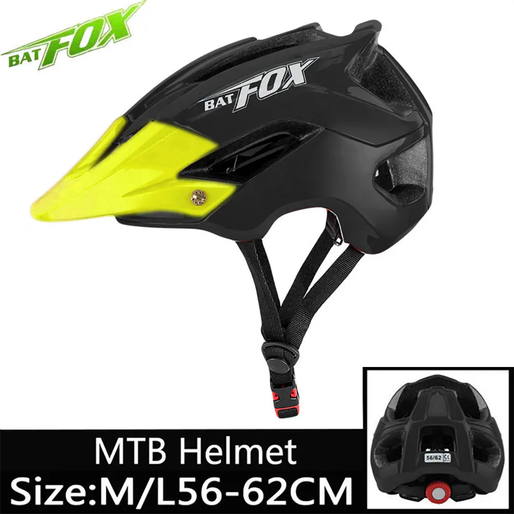 Batfox велосипедный шлем MTB дорожный велосипедный шлем ультралегкий Женский Мужской Цельный велосипедный шлем защитный шлем - Цвет: Black-Green