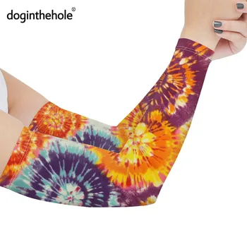 

Women Casual Cuff Cover Tie-dye Pattern Arm Warmers 2020 Fashion Sunscreen Sleeves Elastic Girls Customized Tattoo Sleeve