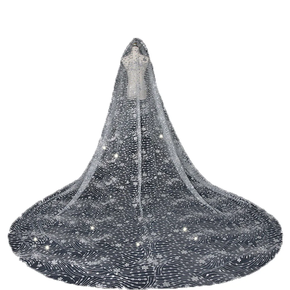 

Classic Design Wedding Veil Cathedral Tail Romantic Sequined Lace Bride Veils