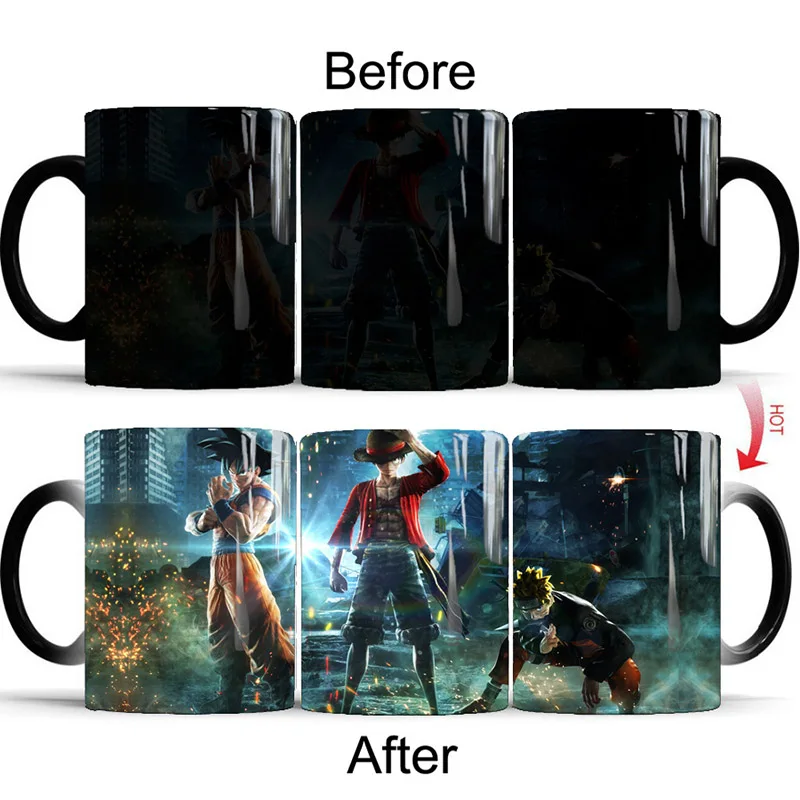 

350ml Anime Naruto Dragon Ball Coffee Mug Creative Color change Mugs Sensitive Magic Tea Cups Hot Reactive Cold Ceramic Cup